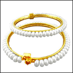 "White pearl bangles- SJPBL01 - Click here to View more details about this Product